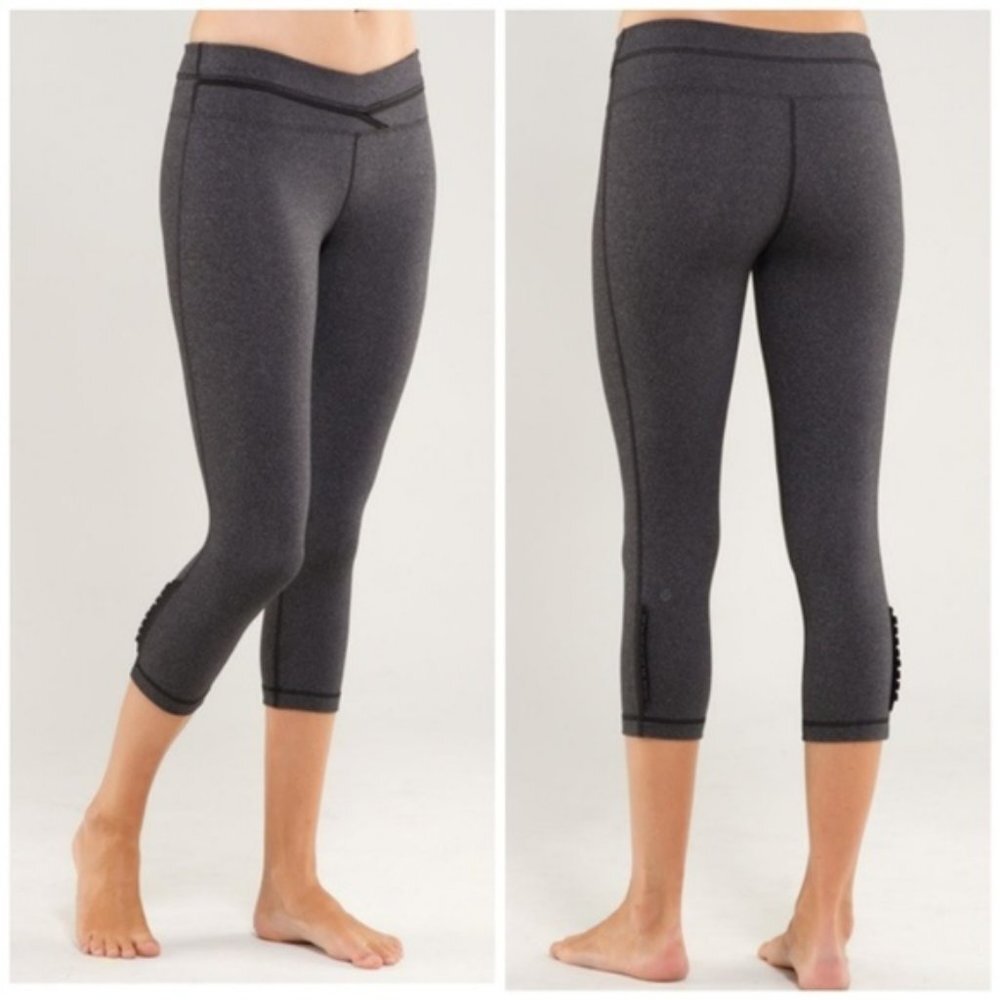 Lululemon Priiti Black with Gray Ruffle Detail